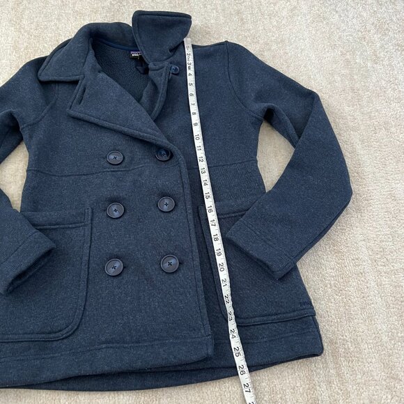 Patagonia Blue Better Sweater Pea Coat Double Breasted Jacket S - Picture 5 of 9